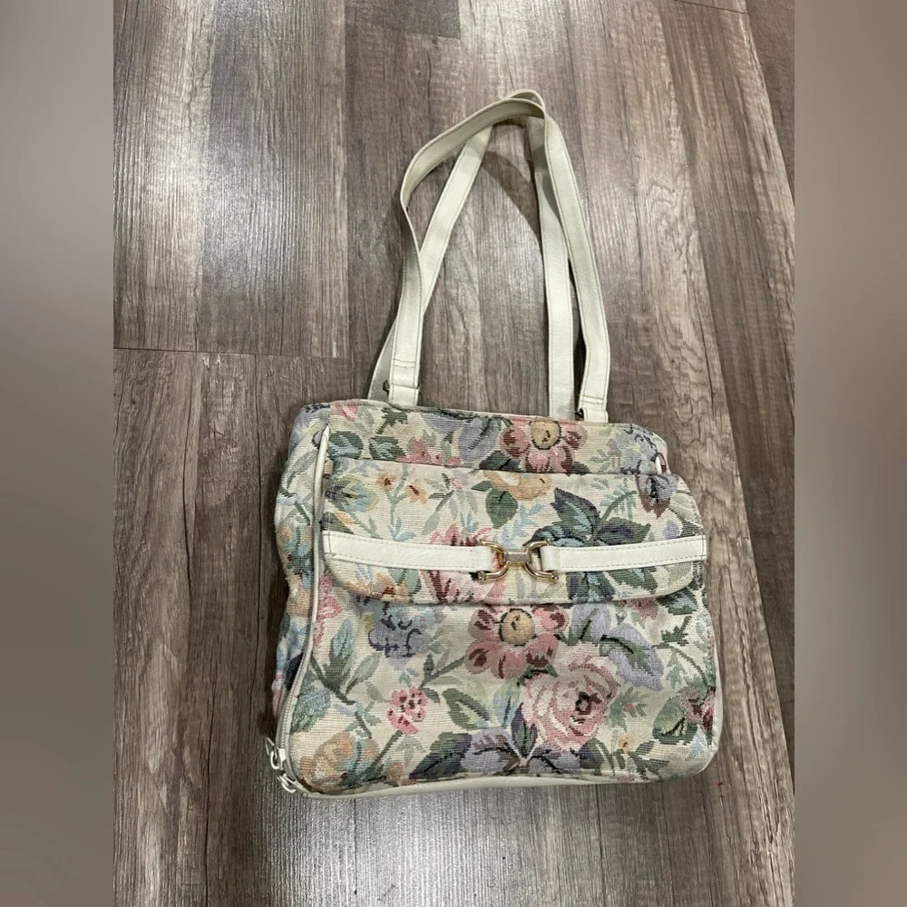 Vintage roses tapestry shoulder bag cottagecore shabby chic kawaii Lolita bag